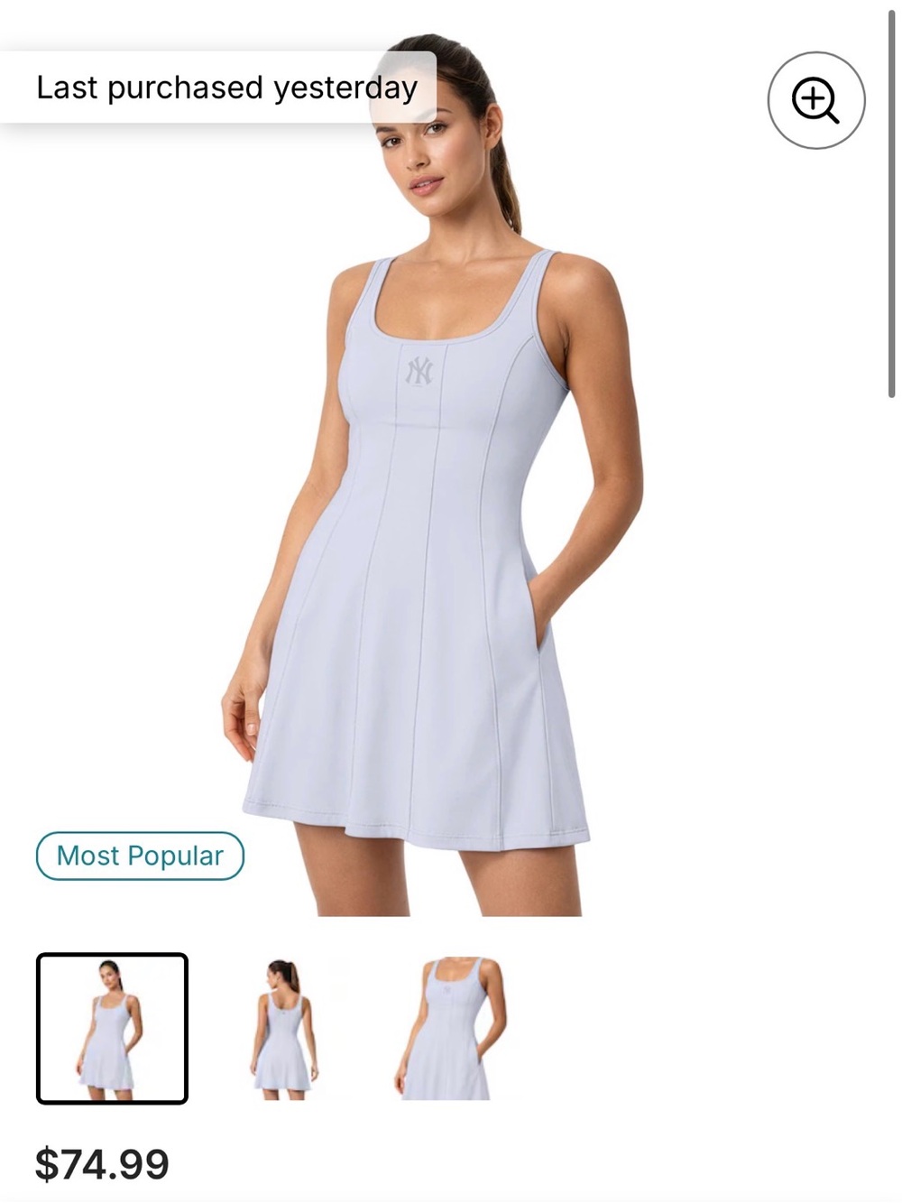Women's New York Yankees Starter Pastel Blue Dress